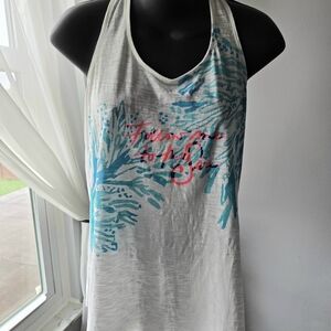 Lilly Pulitzer Cordelia Slub Tank Top - "Follow Me To The Sea" - Size S